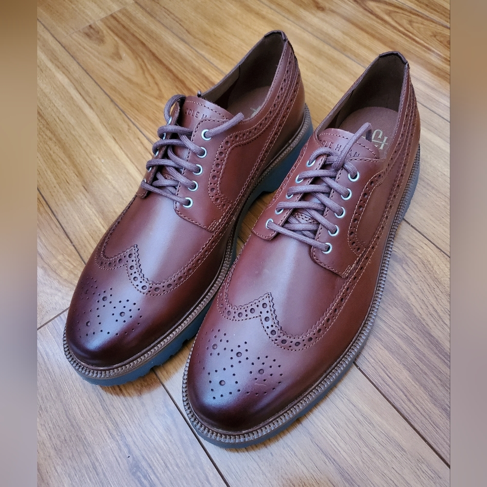 Cole Haan Men's Leather Oxford dark brown shoes, size 12 Oxford shoes- New!
